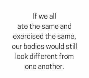Our bodies will look different from one another even if we eat and exercise the same